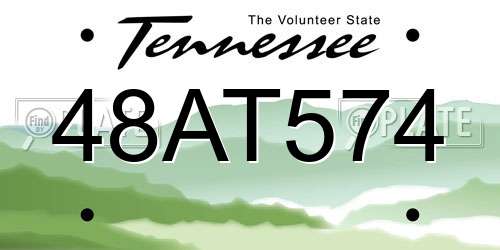 48AT574 Tennessee License Plate