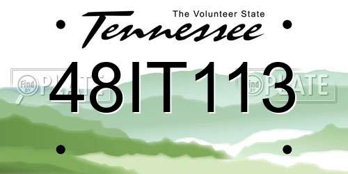 48IT113 Tennessee License Plate