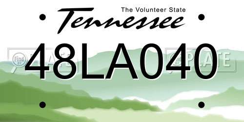 48LA040 Tennessee License Plate