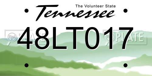 48LT017 Tennessee License Plate