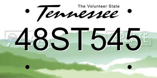 48ST545 Tennessee License Plate