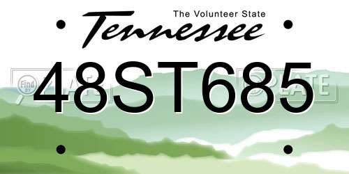 48ST685 Tennessee License Plate