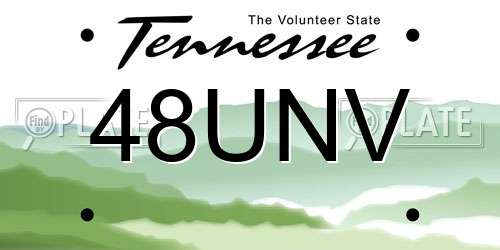 48UNV Tennessee License Plate