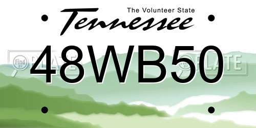 48WB50 Tennessee License Plate