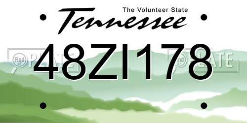 48ZI178 Tennessee License Plate