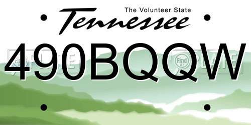 490BQQW Tennessee License Plate