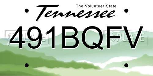 491BQFV Tennessee License Plate