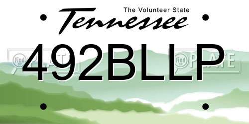 492BLLP Tennessee License Plate