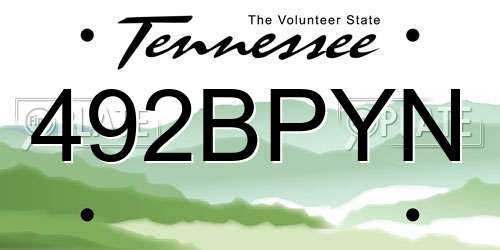 492BPYN Tennessee License Plate
