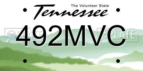 492MVC Tennessee License Plate