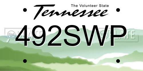 492SWP Tennessee License Plate