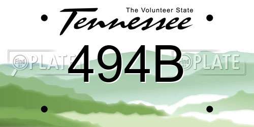 494B Tennessee License Plate