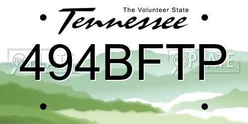 494BFTP Tennessee License Plate