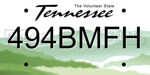 494BMFH Tennessee License Plate
