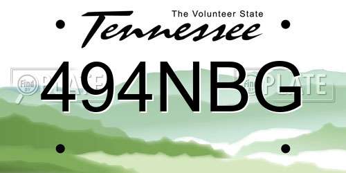 494NBG Tennessee License Plate