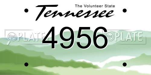 4956 Tennessee License Plate