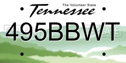 495BBWT Tennessee License Plate