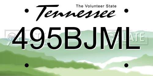 495BJML Tennessee License Plate