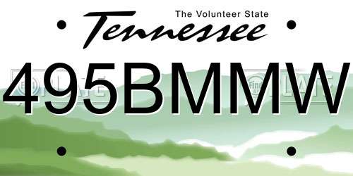 495BMMW Tennessee License Plate