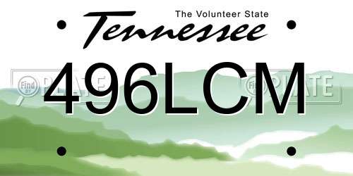 496LCM Tennessee License Plate