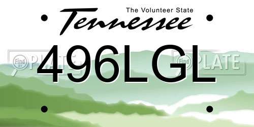496LGL Tennessee License Plate