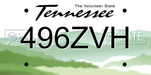 496ZVH Tennessee License Plate
