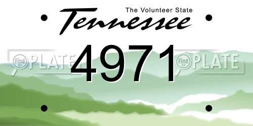 4971 Tennessee License Plate