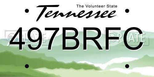 497BRFC Tennessee License Plate