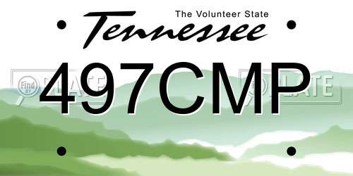 497CMP Tennessee License Plate
