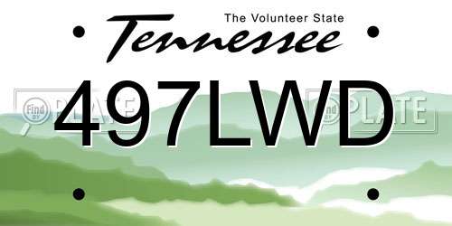 497LWD Tennessee License Plate