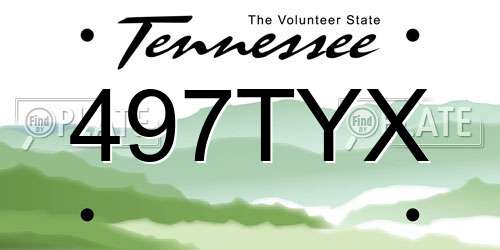 497TYX Tennessee License Plate