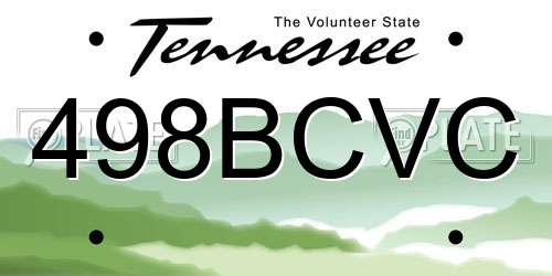498BCVC Tennessee License Plate