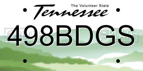 498BDGS Tennessee License Plate
