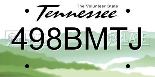 498BMTJ Tennessee License Plate
