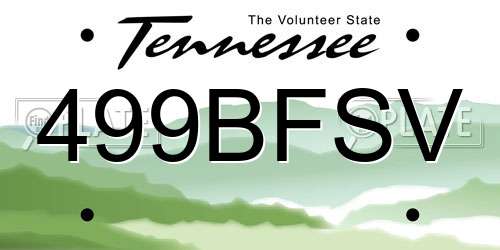499BFSV Tennessee License Plate