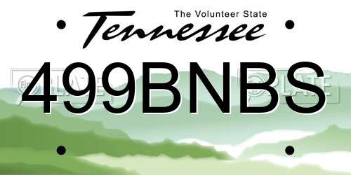 499BNBS Tennessee License Plate