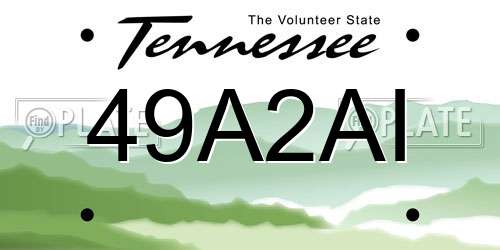 49A2AI Tennessee License Plate