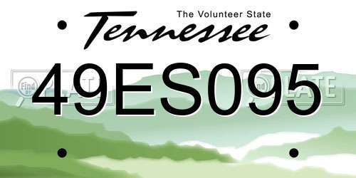 49ES095 Tennessee License Plate