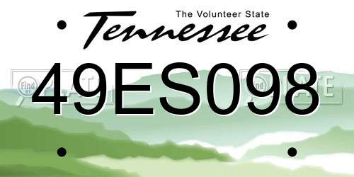 49ES098 Tennessee License Plate