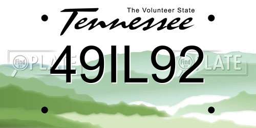 49IL92 Tennessee License Plate