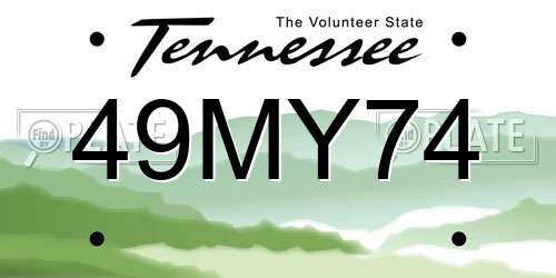 49MY74 Tennessee License Plate