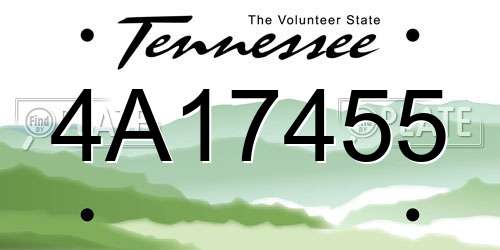4A17455 Tennessee License Plate