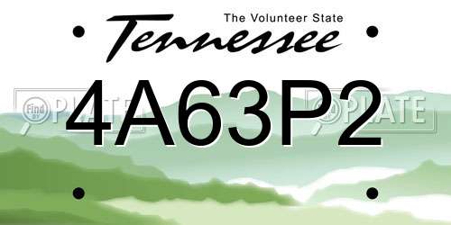 4A63P2 Tennessee License Plate