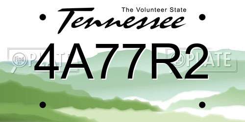 4A77R2 Tennessee License Plate