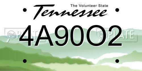 4A90O2 Tennessee License Plate
