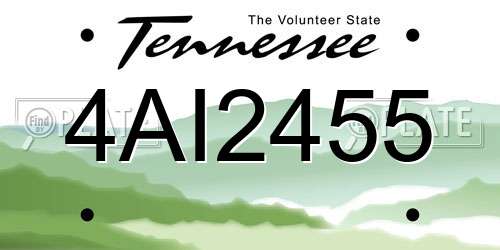 4AI2455 Tennessee License Plate