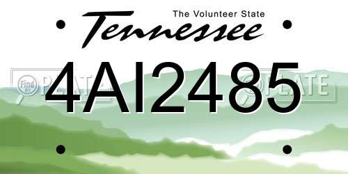 4AI2485 Tennessee License Plate