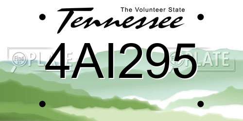 4AI295 Tennessee License Plate