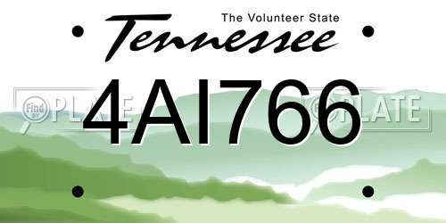4AI766 Tennessee License Plate
