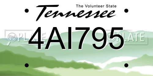 4AI795 Tennessee License Plate